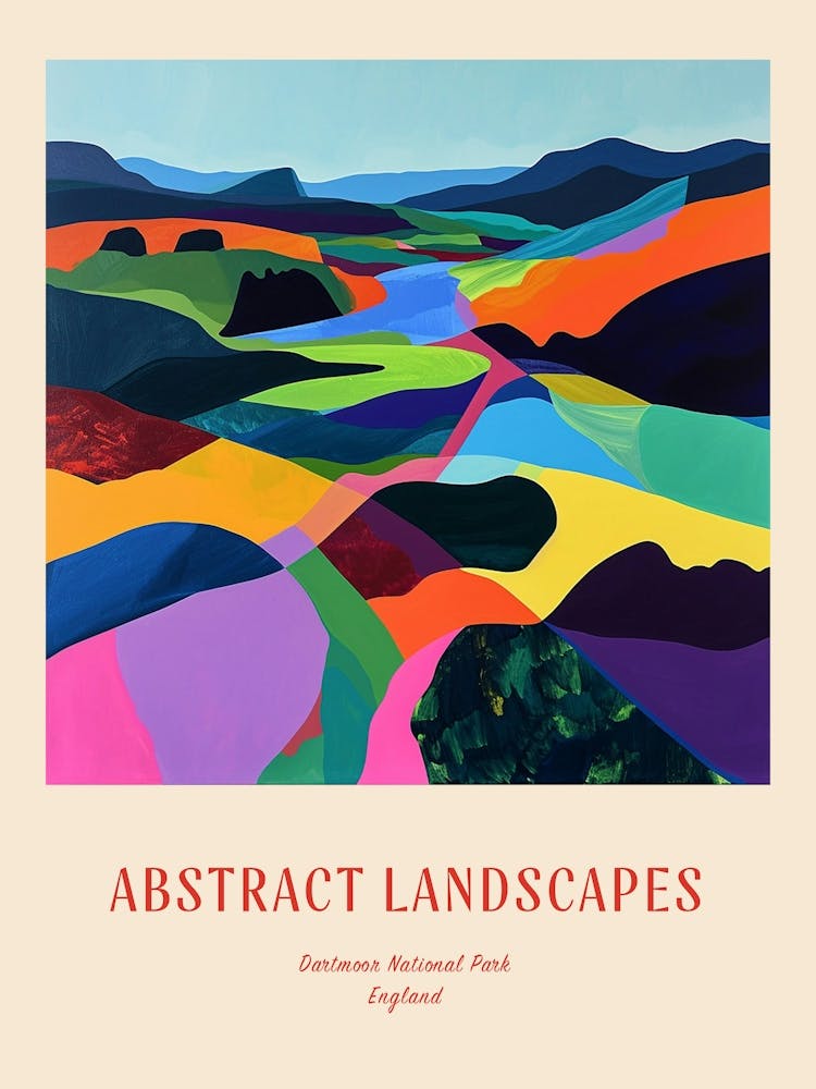 Colourful Abstract Dartmoor National Park England 4 Poster