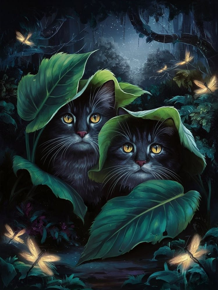Two Cats In The Forest 2