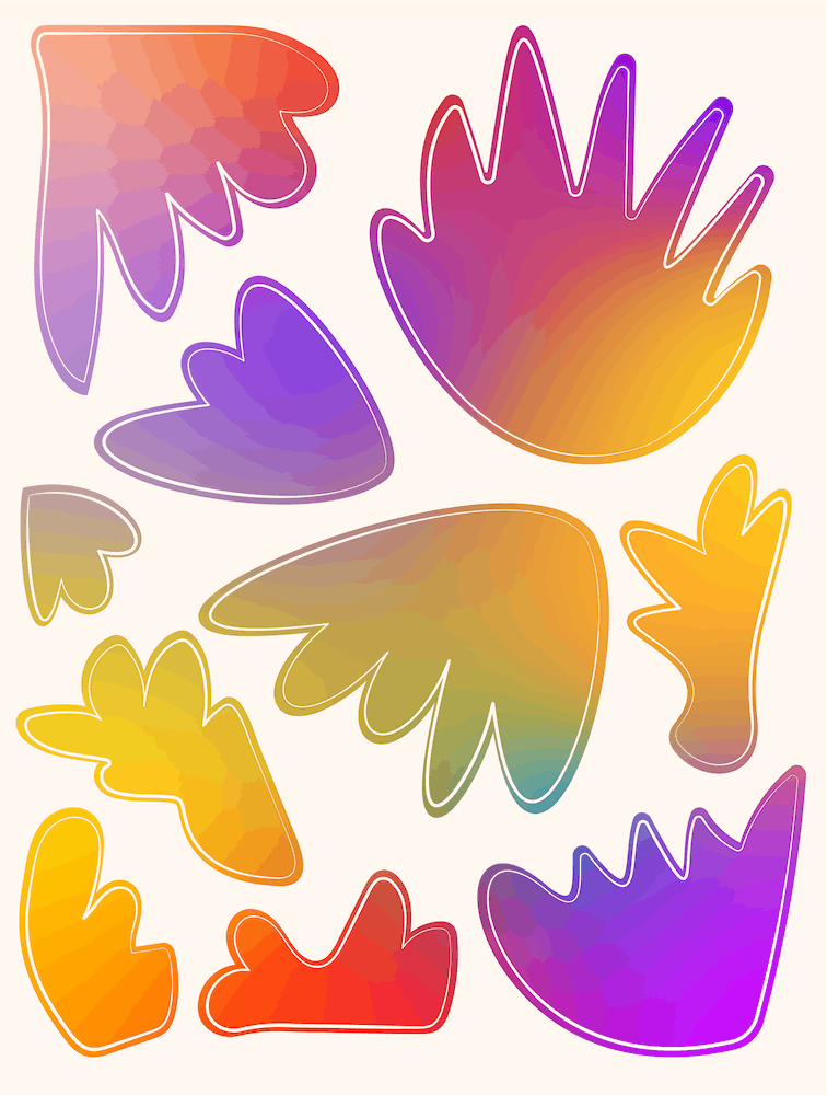 Abstract Gradient Matisse Inspired Cutouts