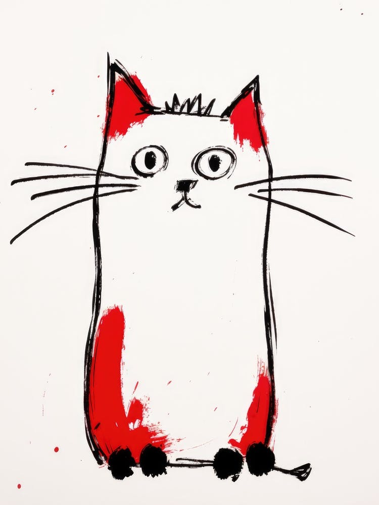 Cat In Red