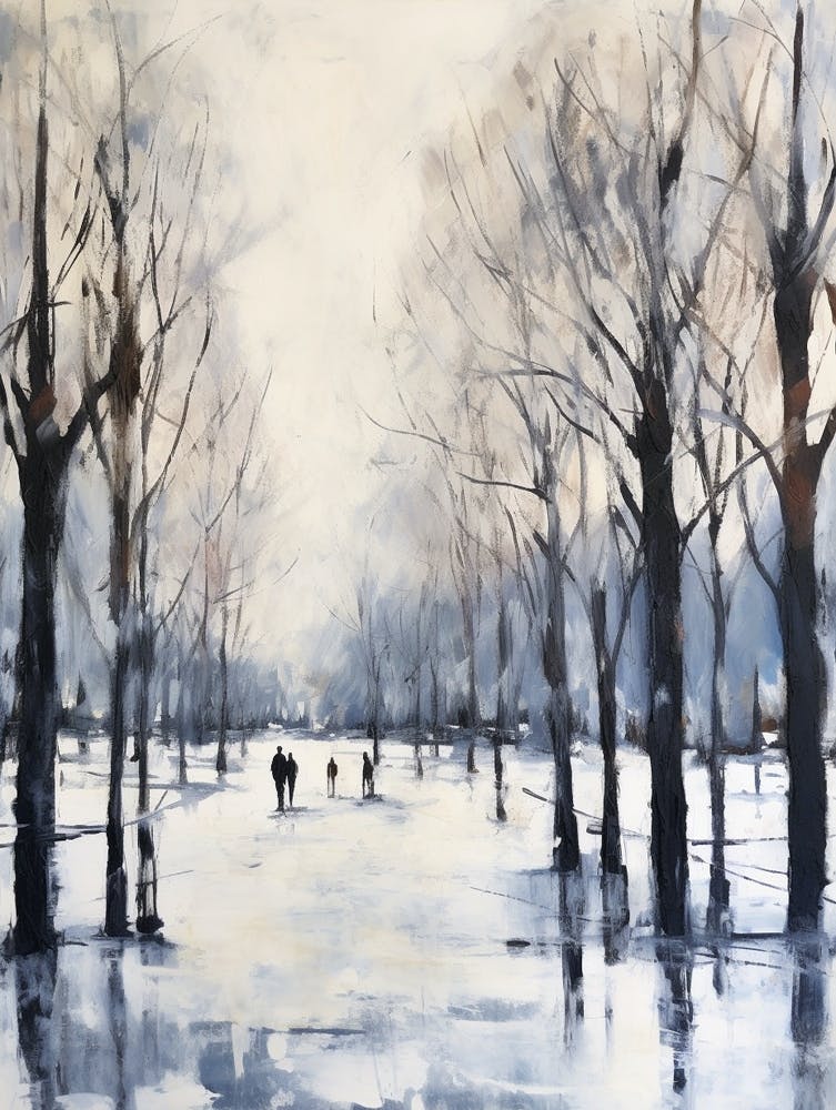Winter City Park Painting Hyde Park London 2