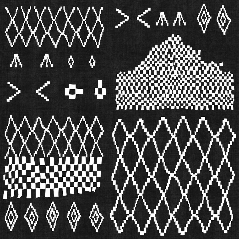 Marokkanisches Patchwork in Schwarz