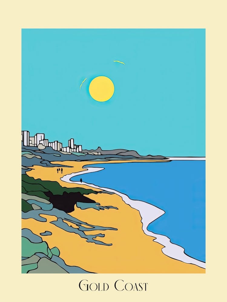 Poster Of Minimal Design Style Of Gold Coast, Australia3
