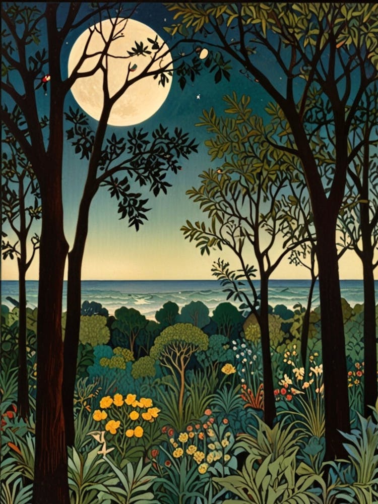 William Morris Moonlight In The Forest 225