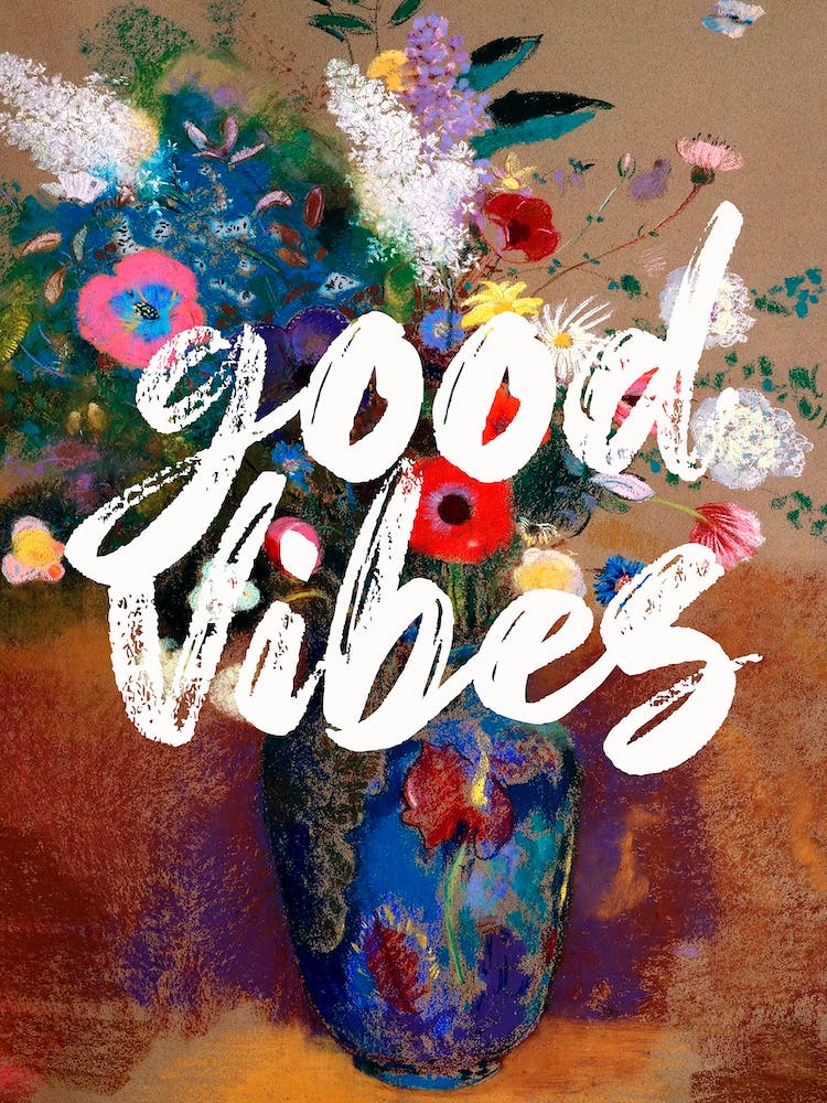 Good Vibes Floral Typography
