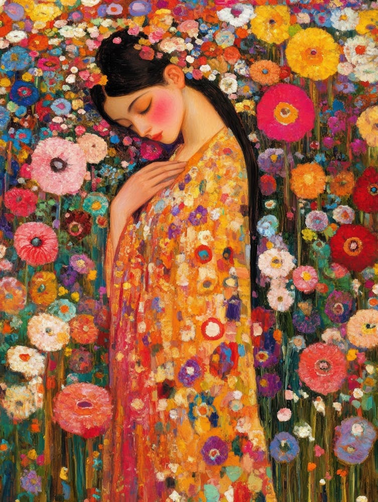 Girl In A Flower Field 1