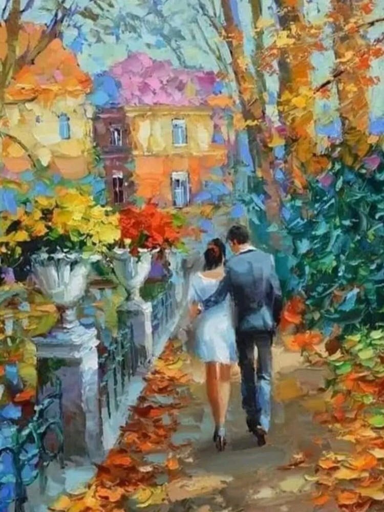 Couple Walking In The Park