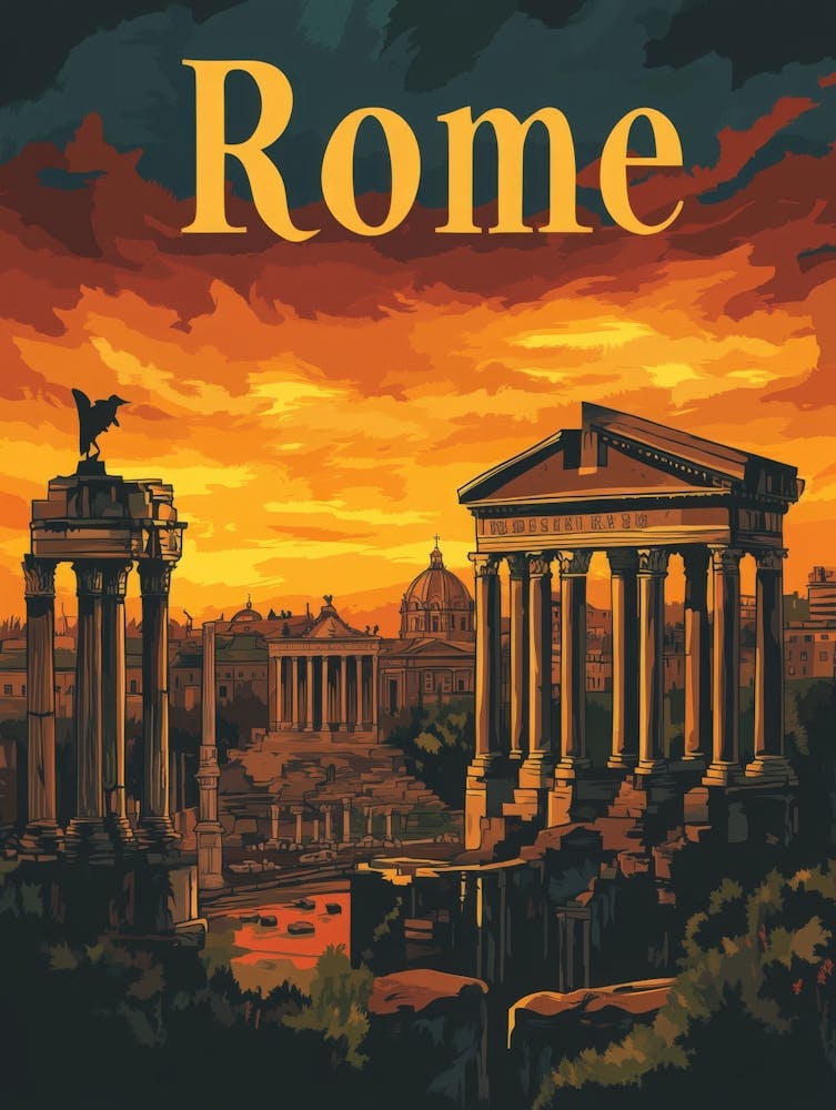 Aihrgdesign A Mid Century Modern Travel Poster For Rome Showi 91fa7ee8 9b81 42f0 855e B9629ea478d4 0