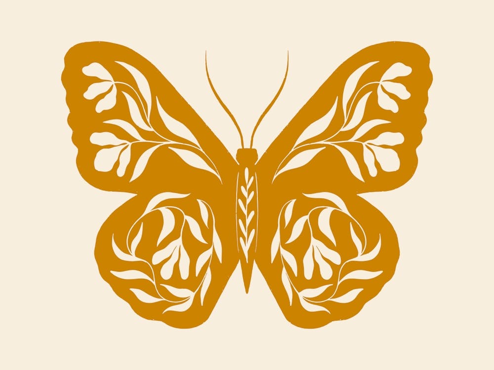 Volkskunst Schmetterling 02 - Mango