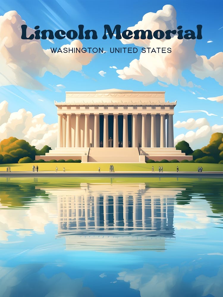 Lincoln Memorial Washington United States Architecture Travel Art