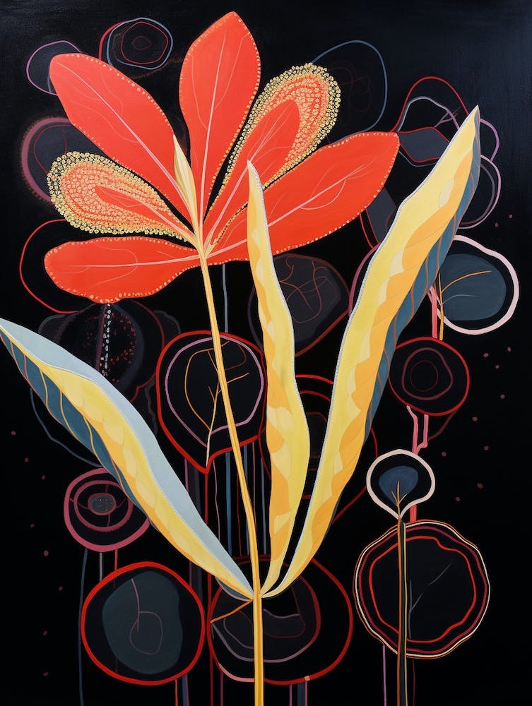 Kangaroo Paw 1 Hilma Af Klint Inspired Flower Illustration