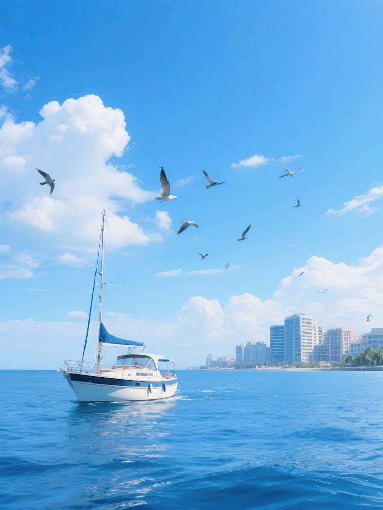 Sailing Boat In The Sea