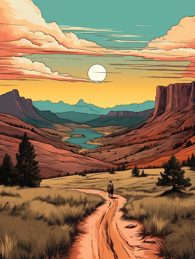The Colorado Trail Usa 4 Vintage Travel Illustration