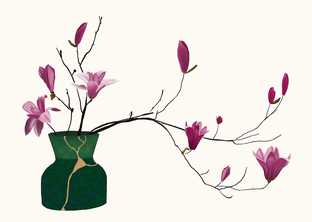 Magnolias In A Vase