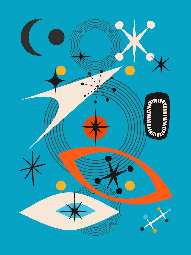 Mid Century In Retro Blue