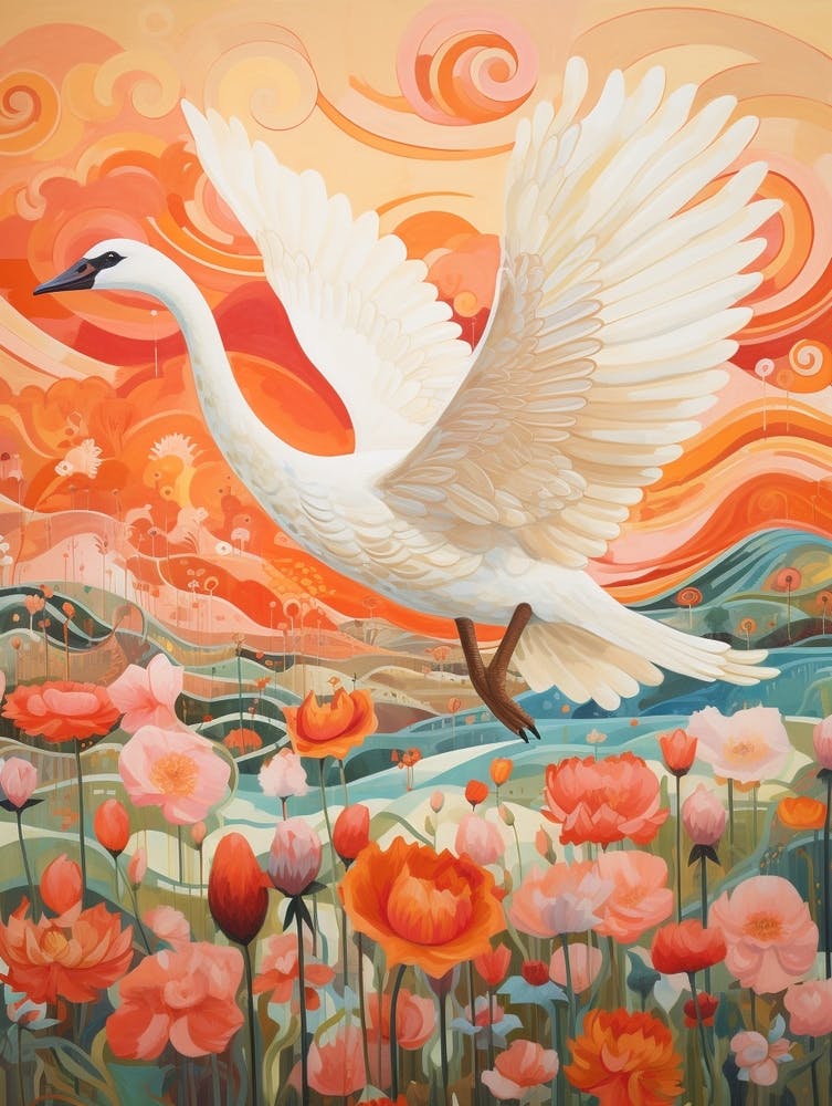 Swan 3 Detailed Bird Painting