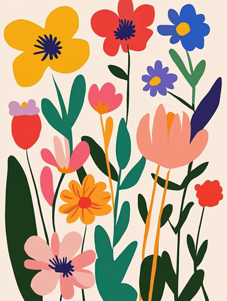 Flowers On A White Background 11