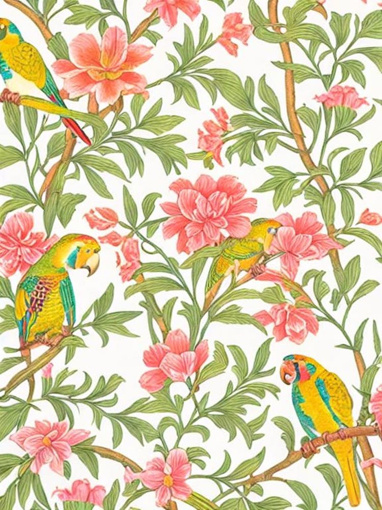 Parrot 2 William Morris Style Bird