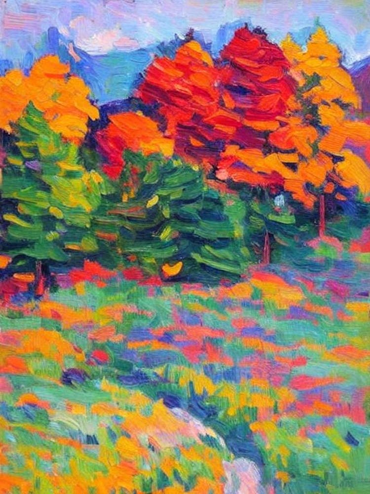 Norway Spruce tree Abstract Block Colour