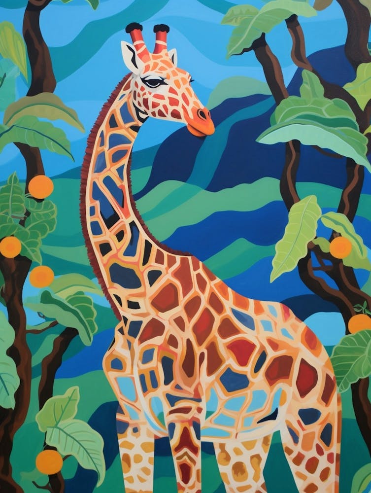 Maximalist Animal Painting Giraffe 3