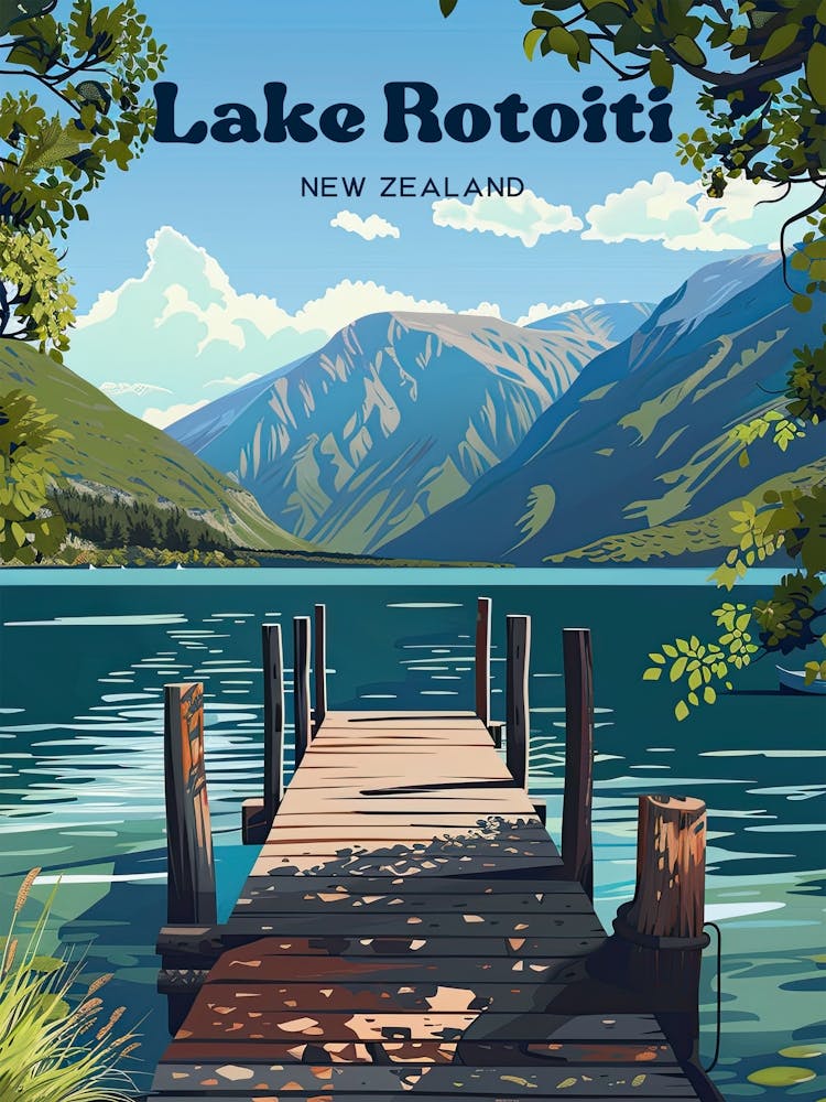 Lake Rotoiti Lake Arthur Digital Travel Art