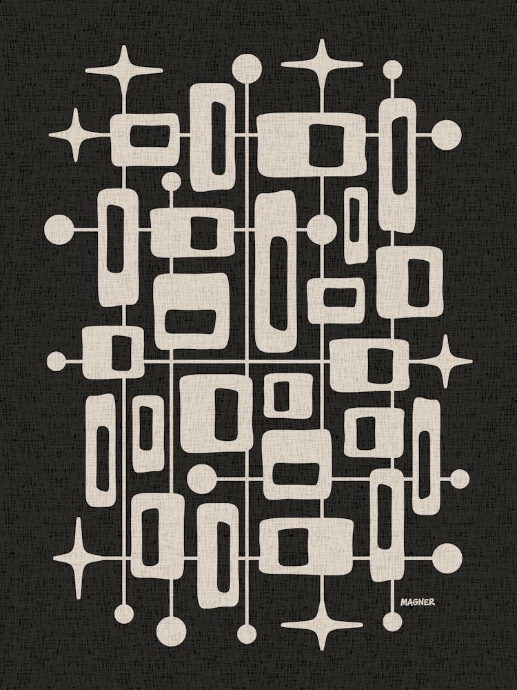 Mid Century Modern Cosmic Abstract