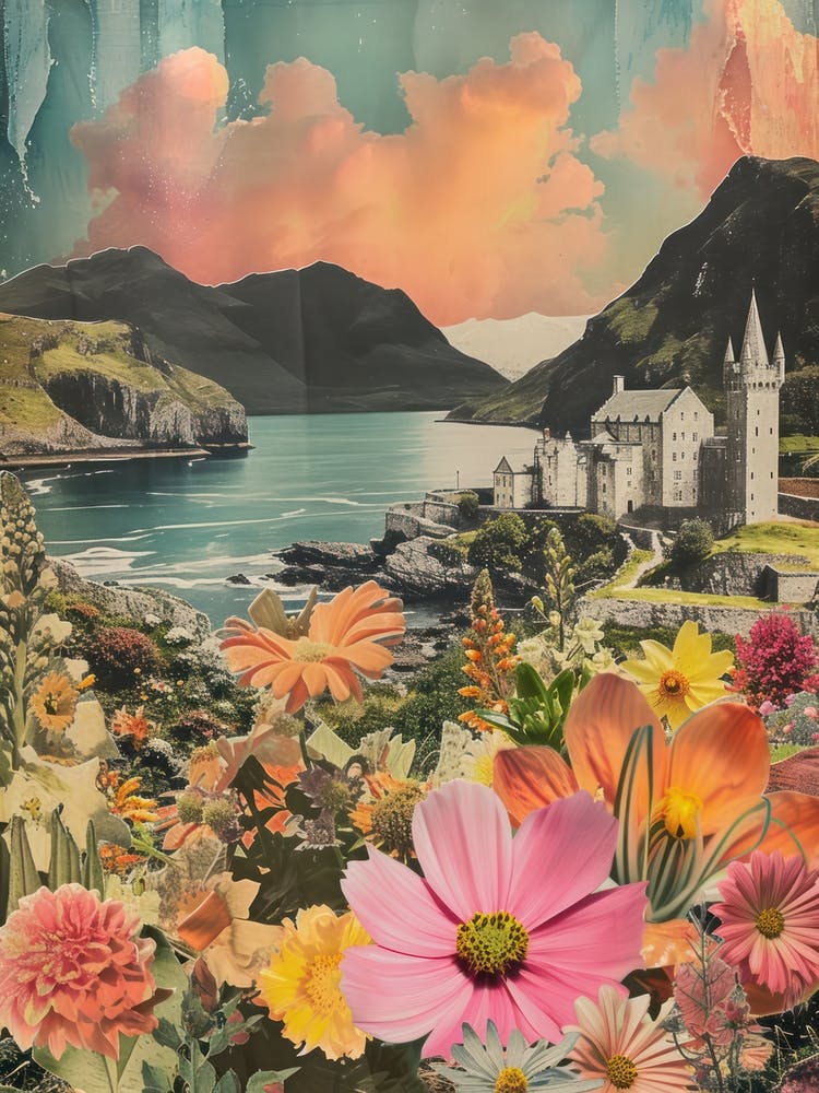 Ireland   Floral Retro Collage Style 3