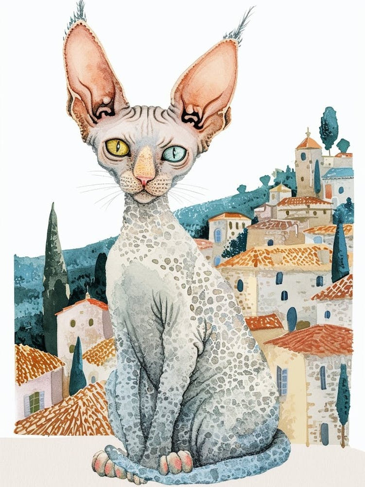 Cornish Rex Storybook Illustration 3