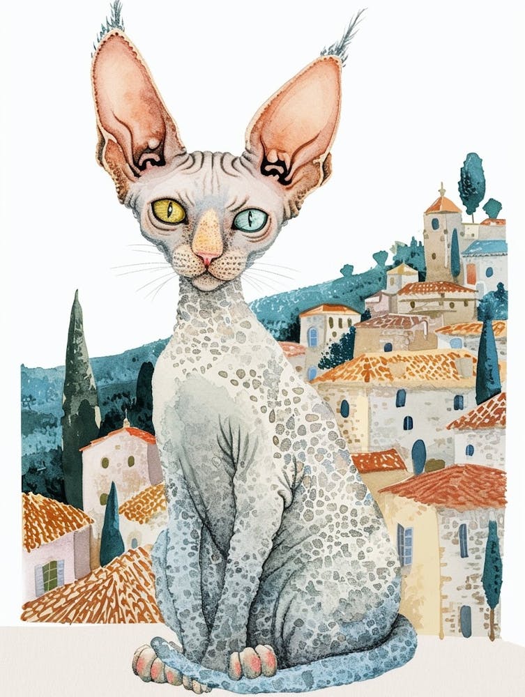 Cornish Rex Storybook Illustration 3