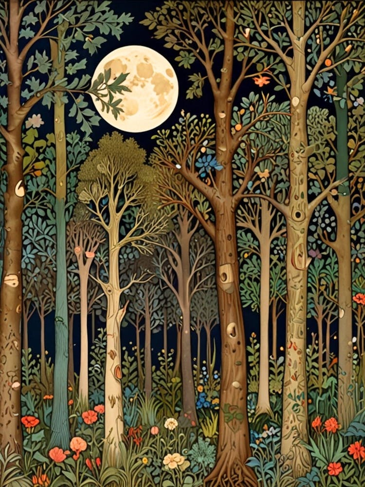 William Morris Full Moon In The Forest 25