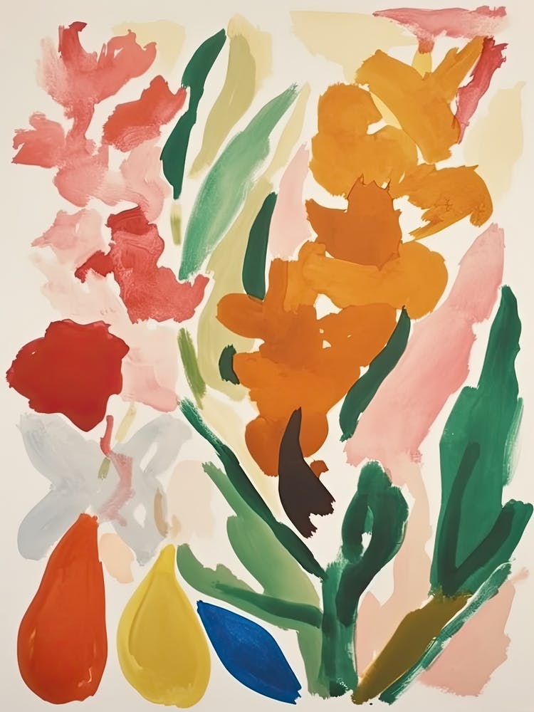 Gladiolen Blumenillustration 4