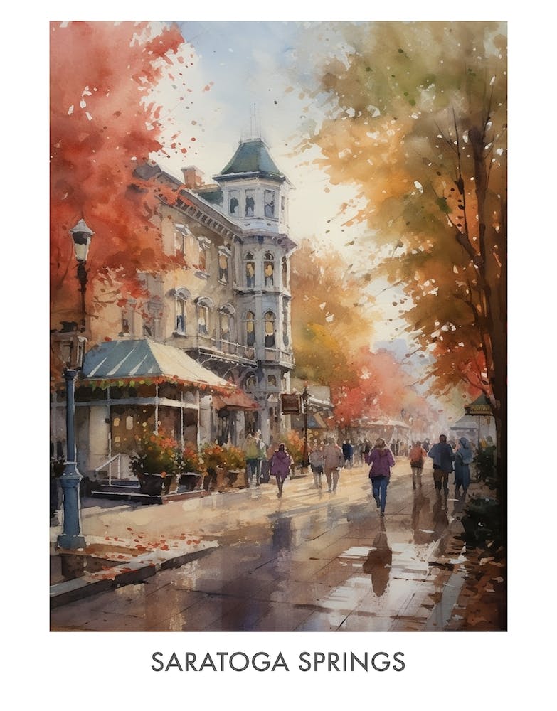 Saratoga Springs Aquarell 1 Reiseposter