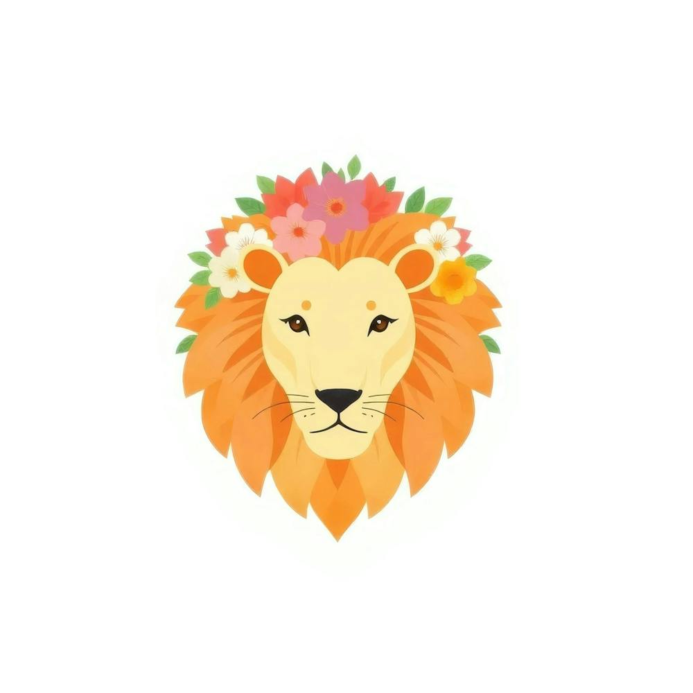 Lion With Flowers