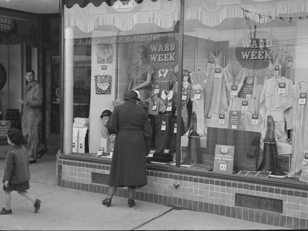 Untitled Photo, Possibly Related To Farm Family Window Shopping, Williston, North Dakota By Russell Lee