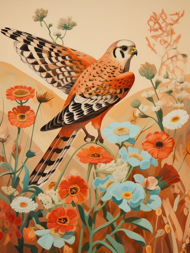 American Kestrel 1 Detailed Bird Painting