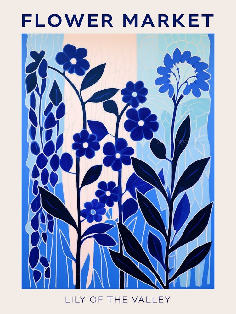 Blue Flower Market Poster Lily Of The Valley 3
