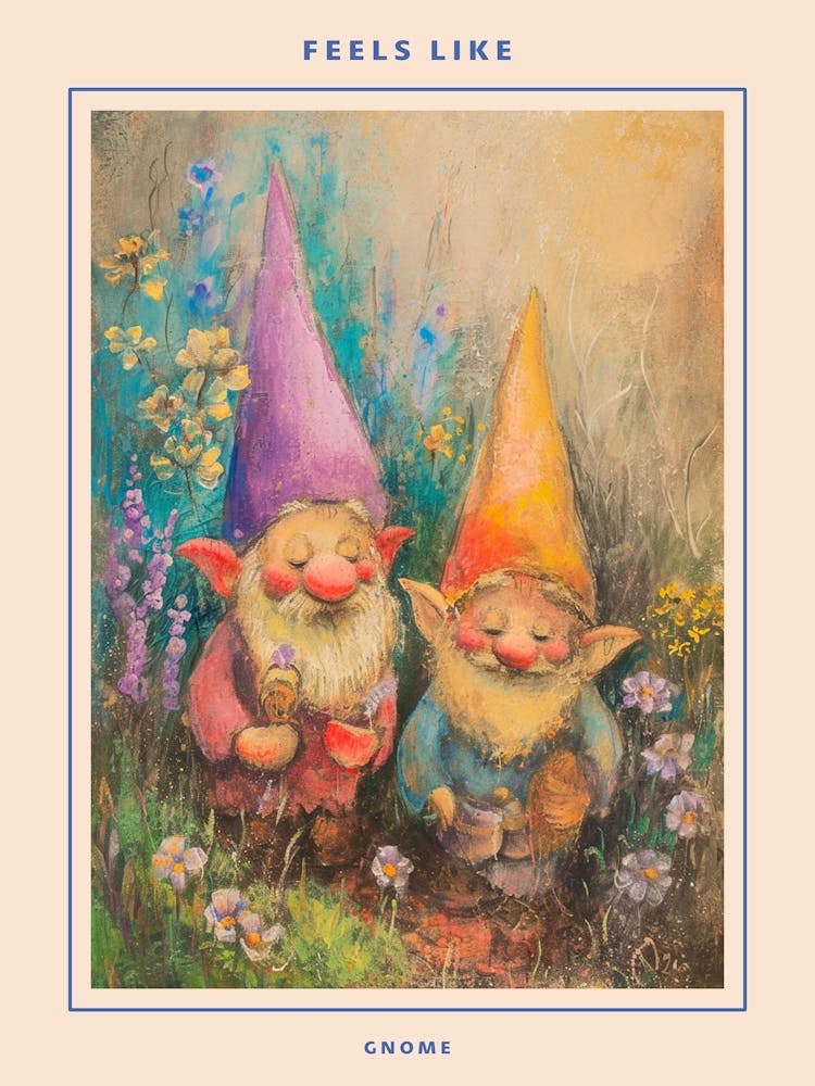 Kitsch Gnomes In The Garden 2 Poster