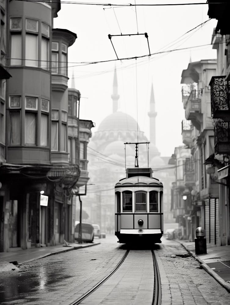 Istanbul, Turkey, Black And White Old Photo 2