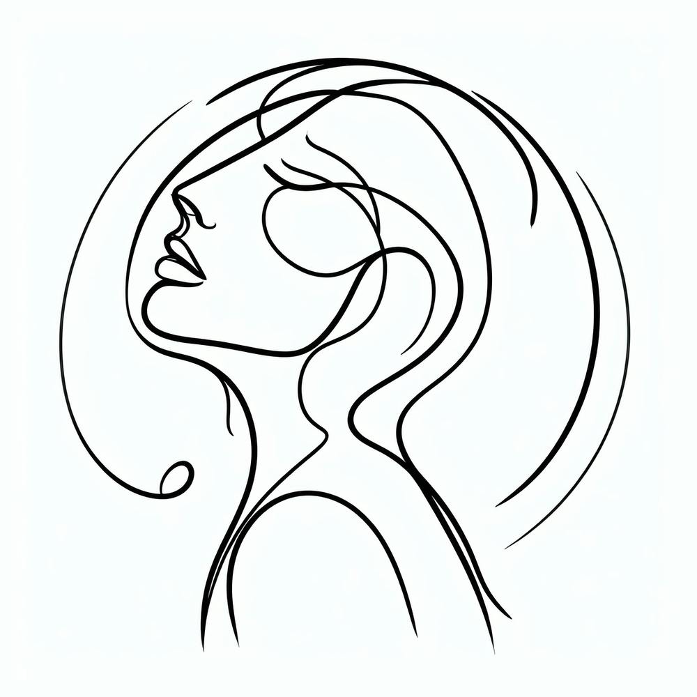 Line drawing of a Woman 1
