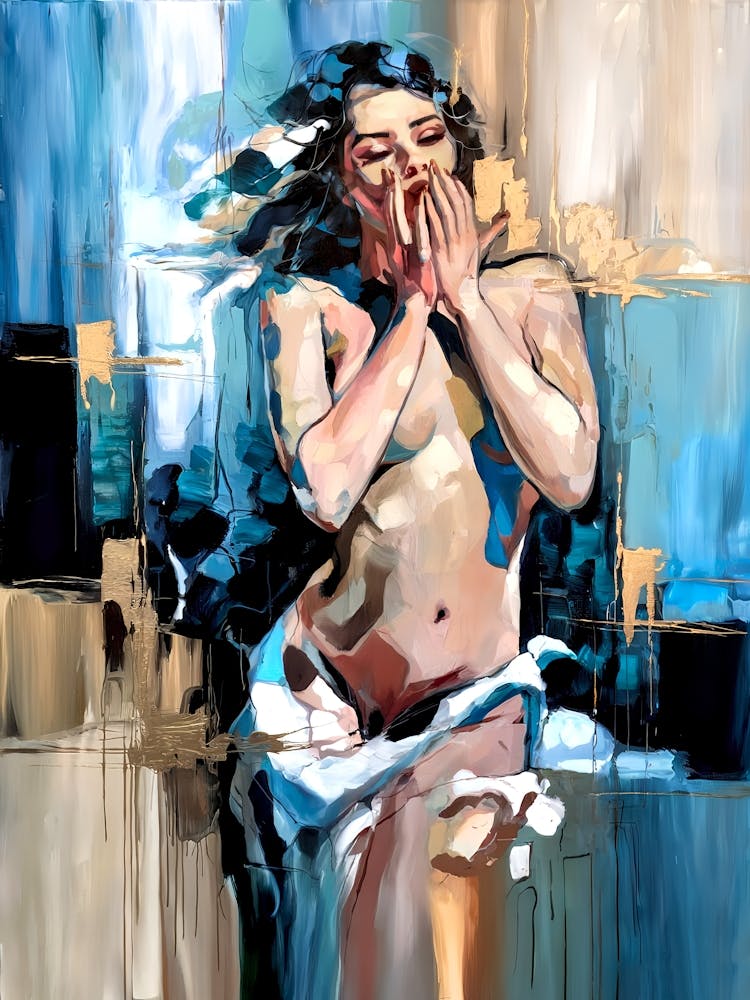 Sexy Naked Woman, Erotic Oil Painting #9