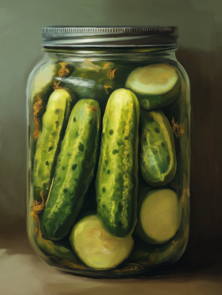 Vintage Pickle Jars Retro Food Art
