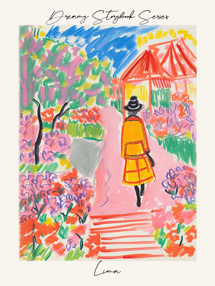 Poster Of Lima, Dreamy Storybook Illustration 3