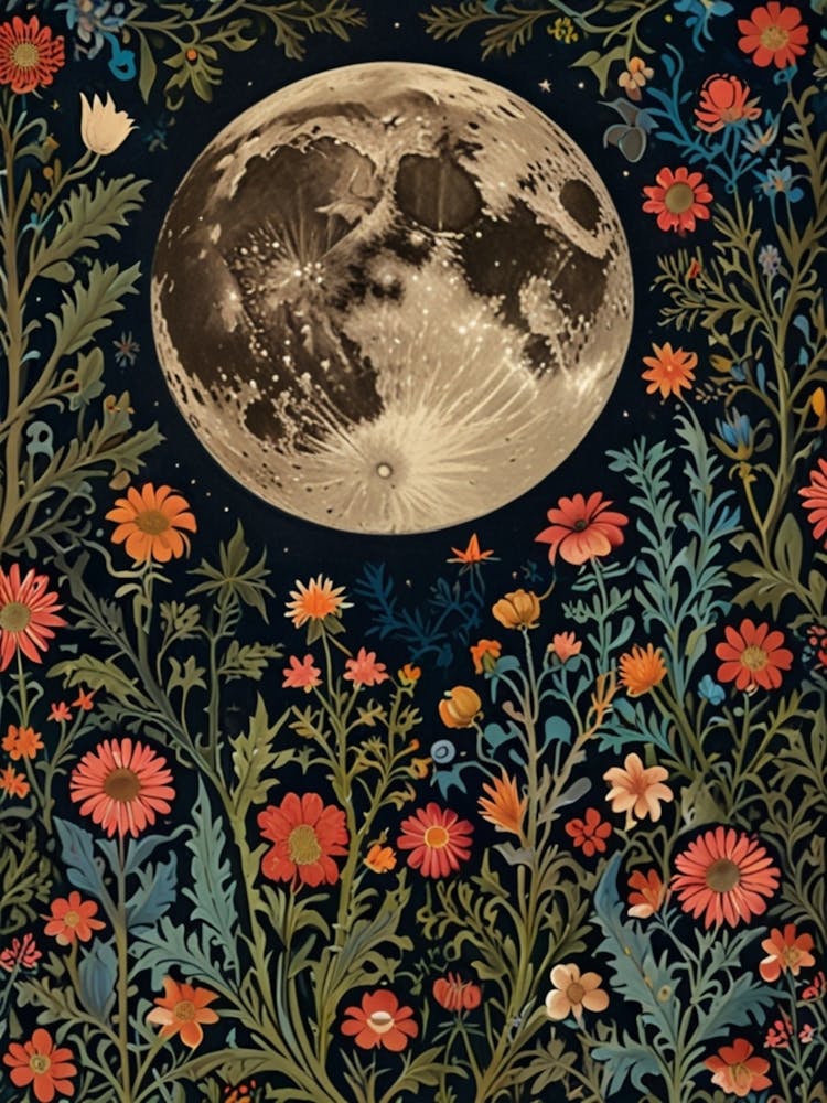 William Morris Moon And Flowers 57