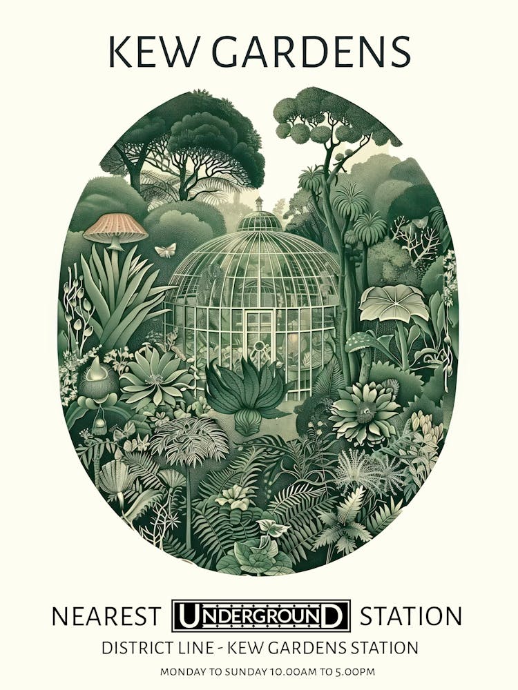 Kew Gardens 2 Vintage Botanical Underground Travel