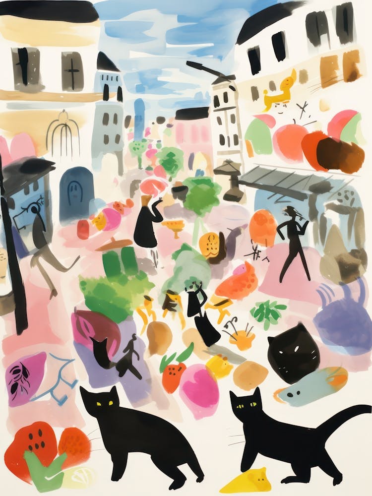 The Food Market In Vienna 6 Illustration