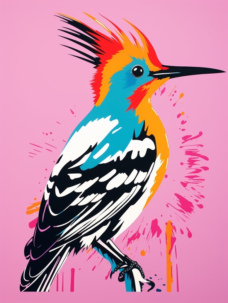 Andy Warhol Style Bird Hoopoe 3