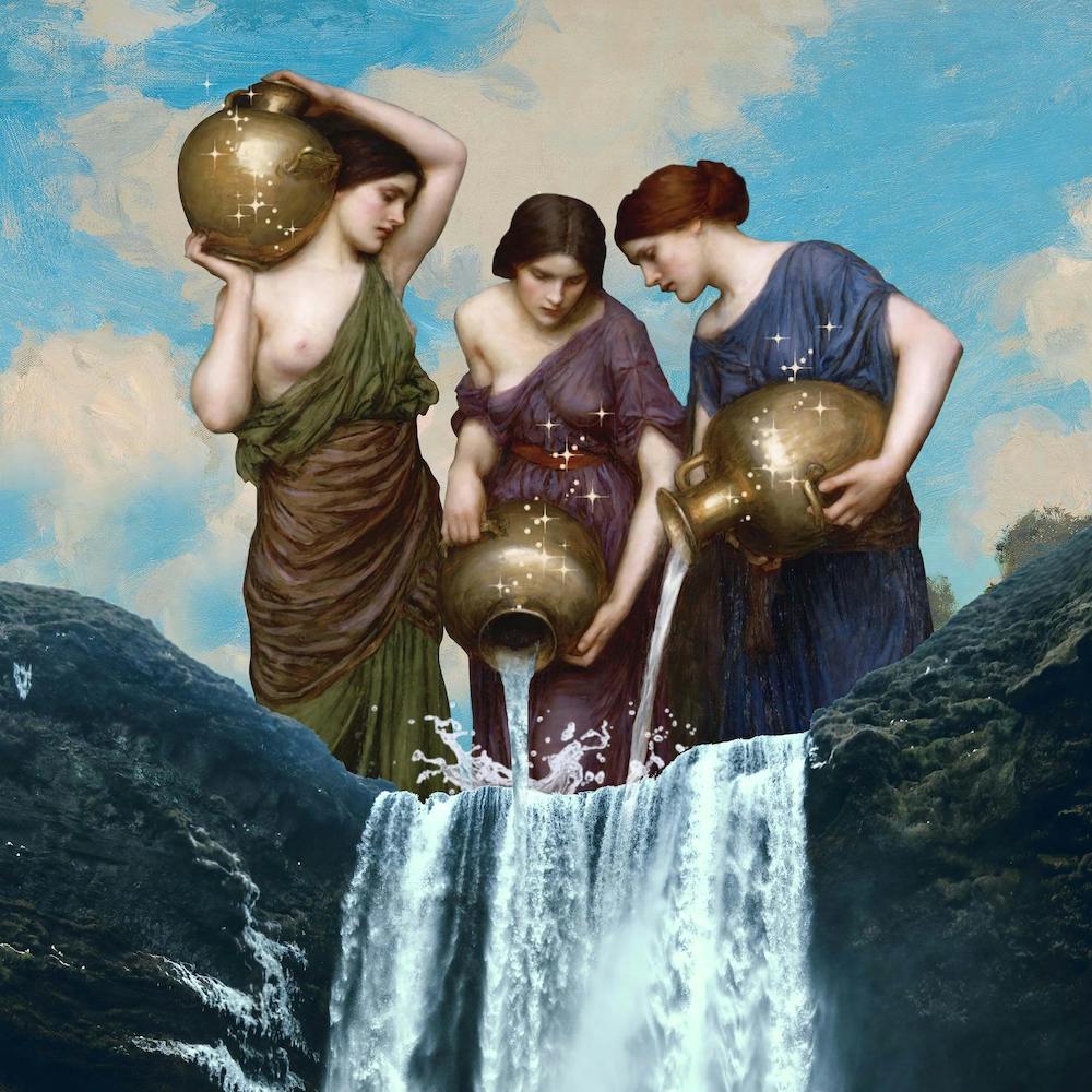 Magischer Wasserfall Quadrat