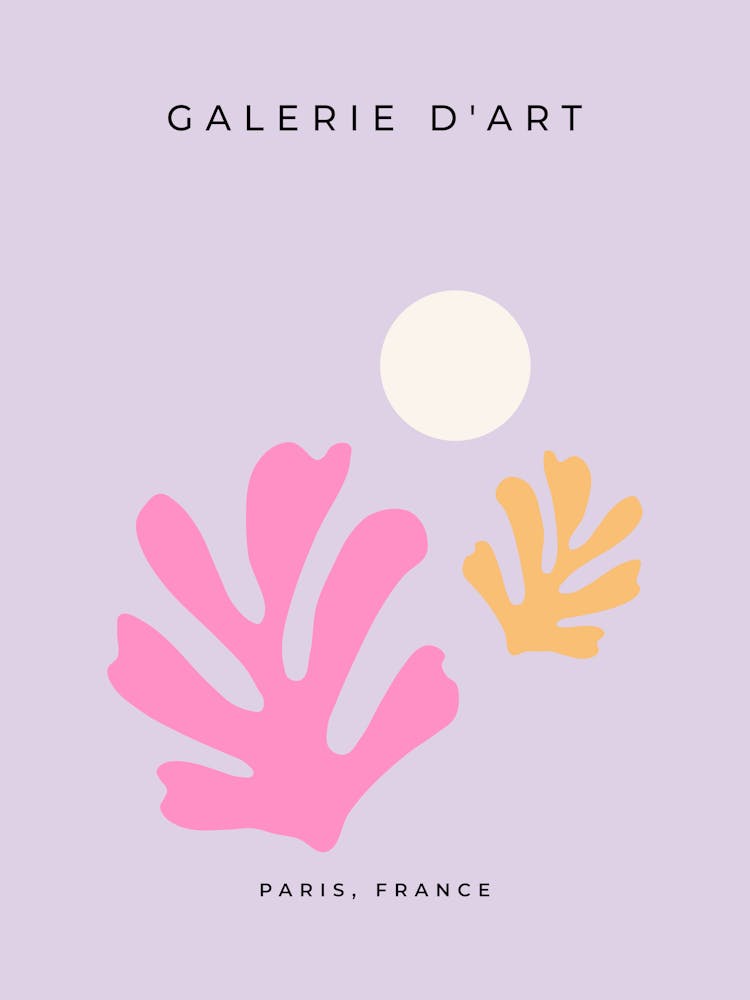 Abstract Leaves Cut Outs Pastel Purple