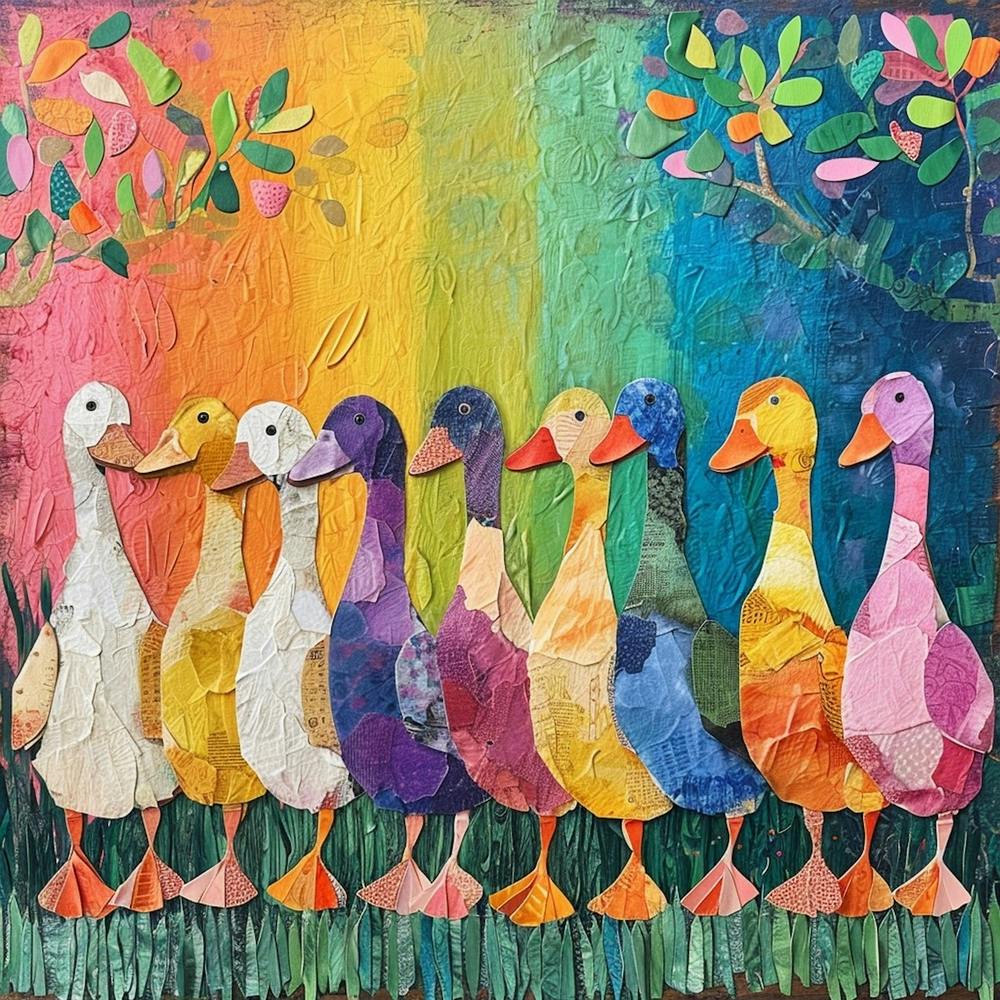 Kitsch Rainbow Duck Collage 2