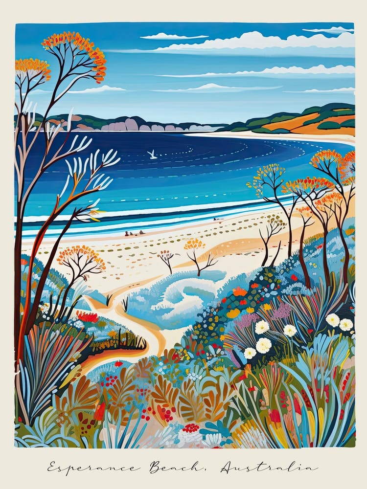 Poster Of Esperance Beach, Australia, Matisse And Rousseau Style 3